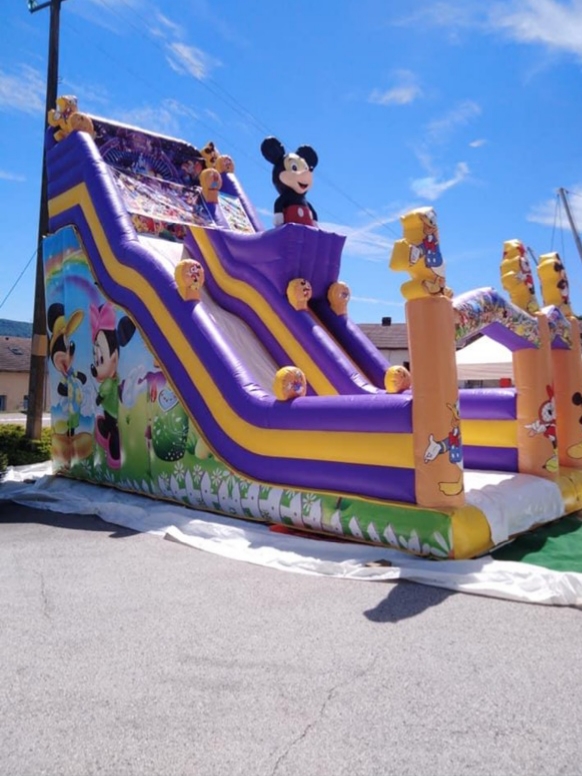 Tobogeant géant violet et jaune
